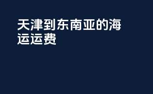 天津到东南亚的海运运费