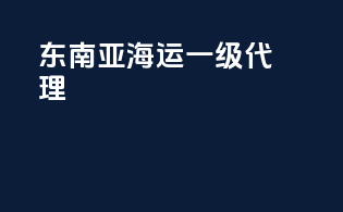 东南亚海运一级代理