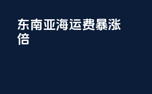东南亚海运费暴涨10倍