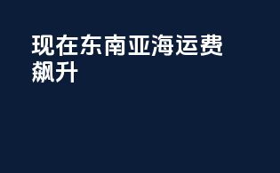 现在东南亚海运费飙升