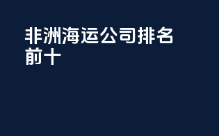 非洲海运公司排名前十