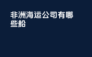 非洲海运公司有哪些船
