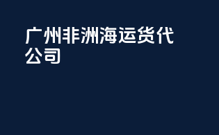 广州非洲海运货代公司