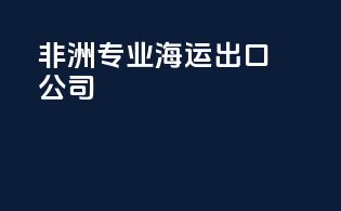 非洲专业海运出口公司