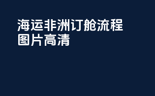 海运非洲订舱流程图片高清