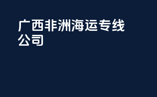 广西非洲海运专线公司
