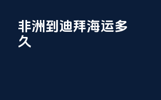 非洲到迪拜海运多久