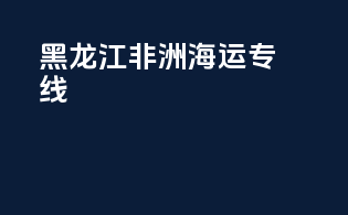 黑龙江非洲海运专线