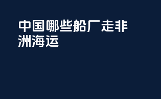 中国哪些船厂走非洲海运