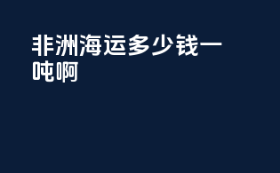 非洲海运多少钱一吨啊