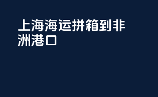 上海海运拼箱到非洲港口