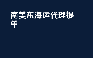 南美东海运代理提单