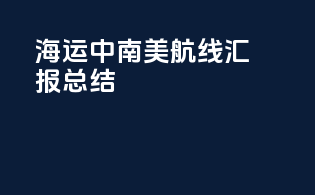 海运中南美航线汇报总结