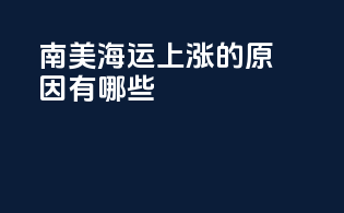 南美海运上涨的原因有哪些