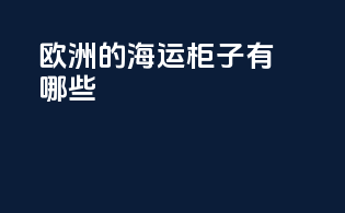 欧洲的海运柜子有哪些
