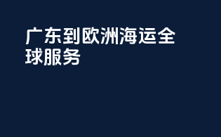 广东到欧洲海运全球服务