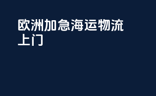 欧洲加急海运物流上门