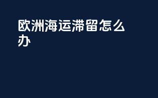 欧洲海运滞留怎么办