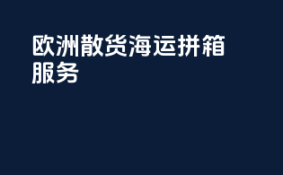 欧洲散货海运拼箱服务