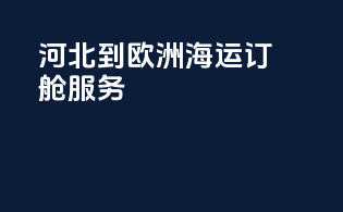 河北到欧洲海运订舱服务