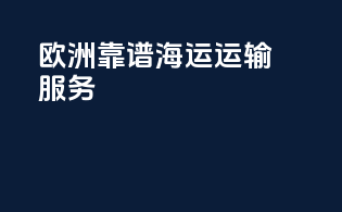 欧洲靠谱海运运输服务