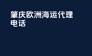 肇庆欧洲海运代理电话
