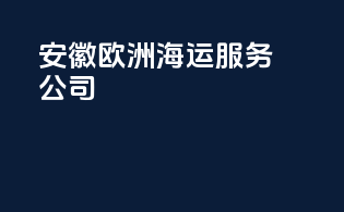 安徽欧洲海运服务公司