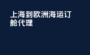 上海到欧洲海运订舱代理