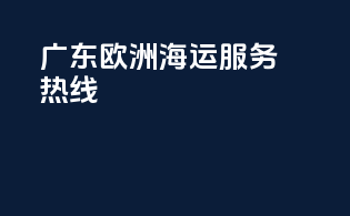 广东欧洲海运服务热线