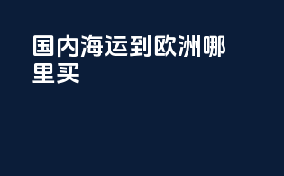 国内海运到欧洲哪里买