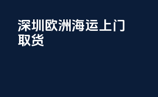 深圳欧洲海运上门取货