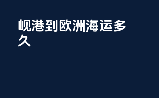 岘港到欧洲海运多久