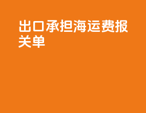 出口承担海运费报关单