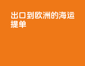 出口到欧洲的海运提单