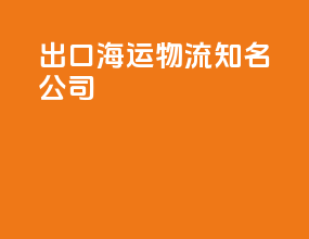 出口海运物流知名公司