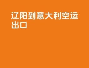 辽阳到意大利空运出口