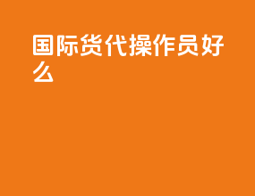 国际货代操作员好么
