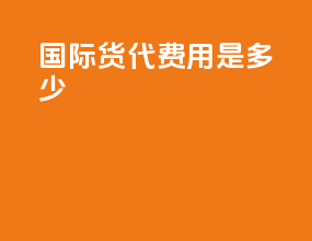 国际货代费用是多少