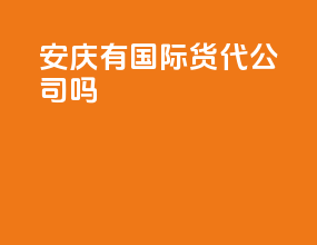 安庆有国际货代公司吗