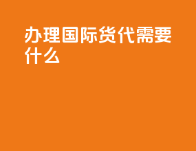 办理国际货代需要什么
