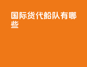 国际货代船队有哪些