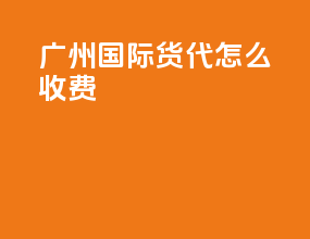 广州国际货代怎么收费