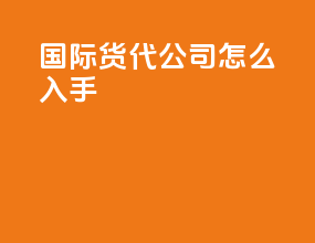 国际货代公司怎么入手