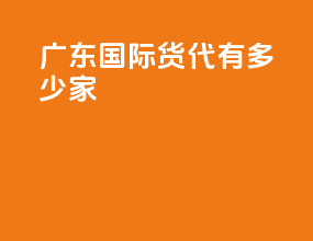 广东国际货代有多少家