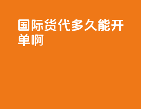 国际货代多久能开单啊