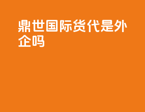 鼎世国际货代是外企吗