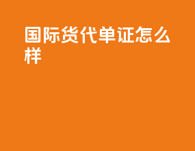 国际货代单证怎么样