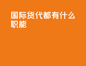 国际货代都有什么职能