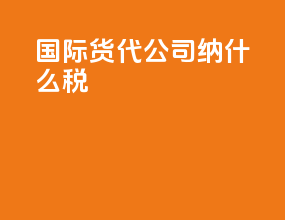 国际货代公司纳什么税