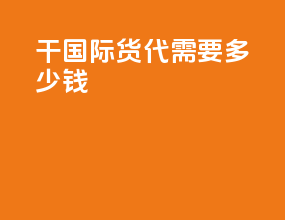 干国际货代需要多少钱